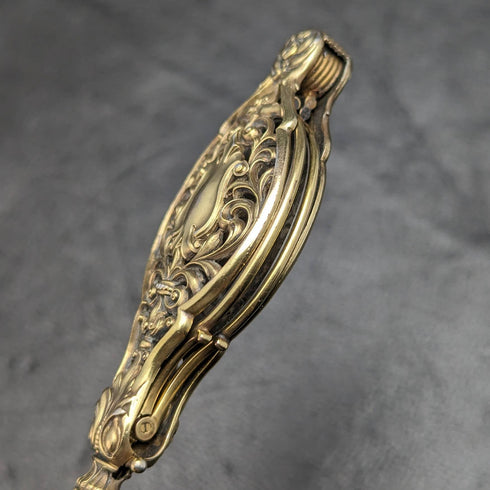 美國古董純銀鍍金便攜式折疊眼鏡 Roniet